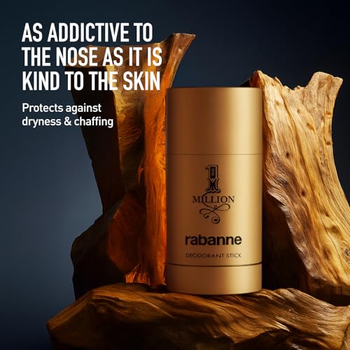 Rabanne 1 Million Deodorant Stick for Men - Luxury Fragrance Solid Deodorant with Fresh Leather, Warm Spice & Sensual Musk
