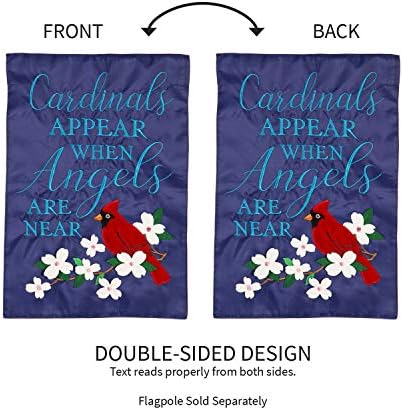 Cardinals Appear Garden Applique Flag - 13 x 1 x 18 Inches