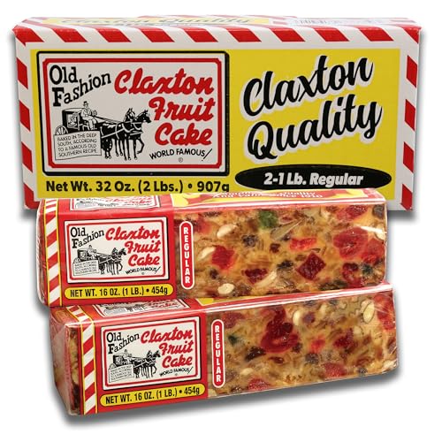 Claxton Fruit Cake – 5-1 lb Regular Recipe Loaves | Individually Wrapped | Packaged in Signature Red-and-White Gift Carton | Old-Fashioned Holiday Fruitcake Since 1910 | 5 Pack