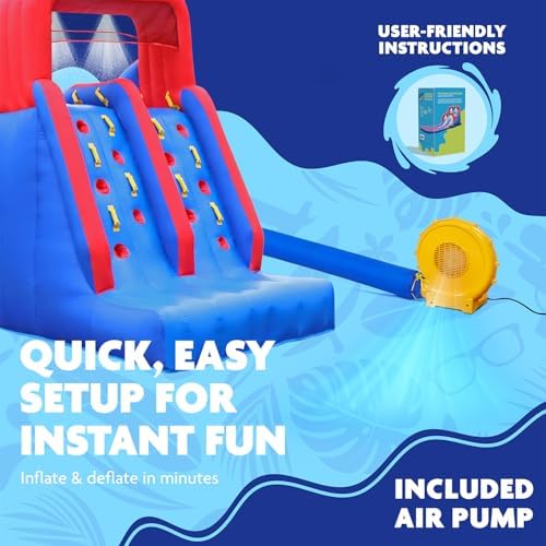 SUNNY & FUN Dual Splash Inflatable Water Slide Park with Racing Slides