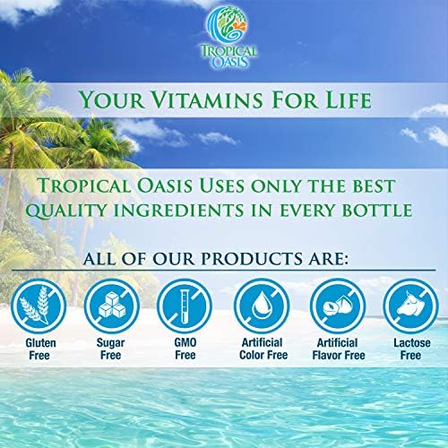 Tropical Oasis - Premium Ionized Plant Based Trace Minerals Liquid Formula- 74 essential minerals in liquid form for up to 96% Absorption - 16 oz, 32 servings