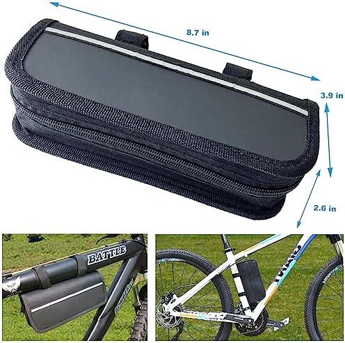 Bike Repair Bag with Tire Pump and Portable Bicycle Kit for Camping Travel | All in One Tool kit, 16 in 1 Bike Multitool, Bike Glueless Patches, Bicycle Tire Repair Kit, Fits Mountain & Road Bike