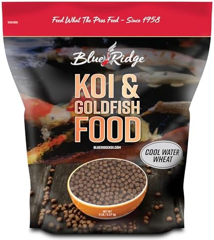 Blue Ridge Koi Fish Food 25lb - Cool Water Wheat 3/16", Fall and Winter Floating Pond Pellets, Ponds Fish Food