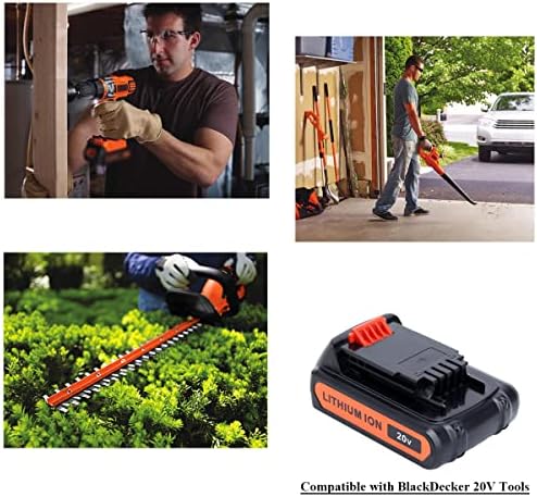 Lasica 2Pack 4.0Ah 20V MAX LBXR20 Compatible with Black and Decker Weed Eater 20V Battery LB2X4020 LBXR2020-OPE LBXR20-OPE2 LBXR20B-2 LB2X3020-OPE