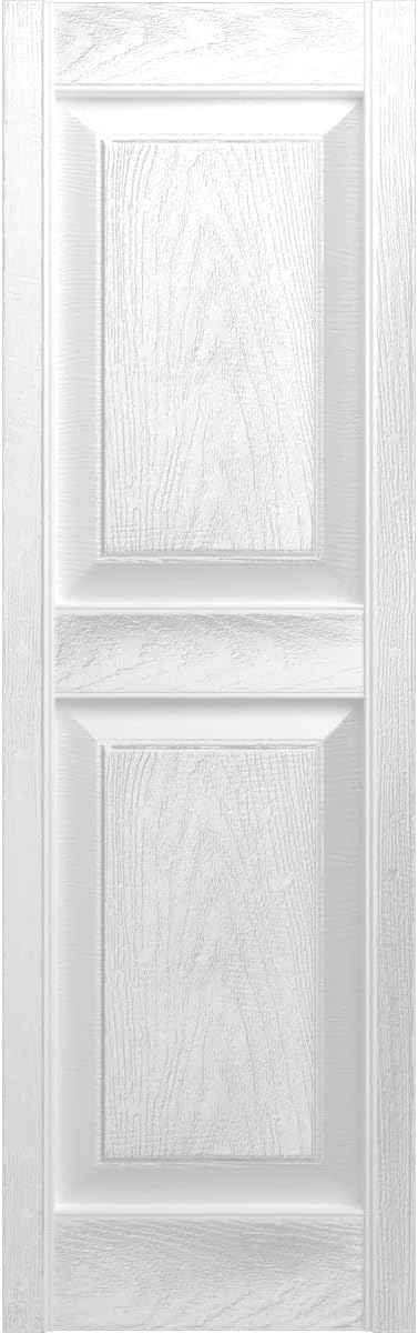 Ekena Millwork LP2S14X05500MG Lifetime Vinyl Standard Two Equal Panels with Raised Panel Shutters, 14 3/4" W x 55" H, Midnight Green, 1 Piece