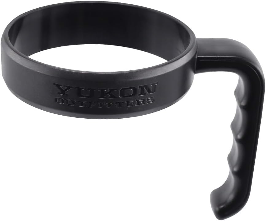 Yukon Outfitters Portable Impact-Resistant Polypropylene Tumbler Handle for Outdoor Enthusiasts | Single Ring Design, Ergonomic Textured Grip, Black