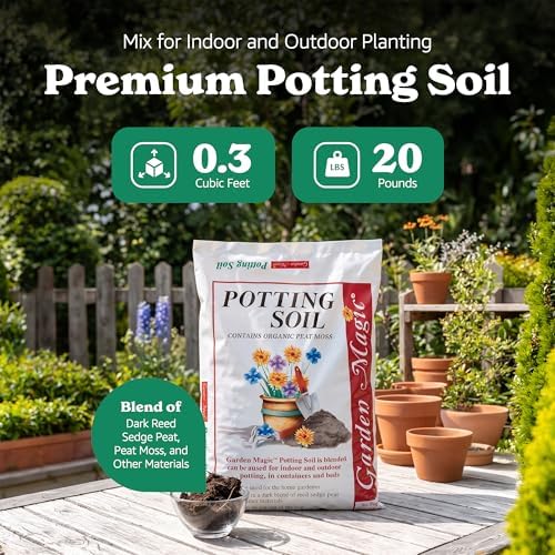 Michigan Peat Garden Magic General Purpose Potting Soil Mix, 40 lb | Moisture Retaining Mix for Indoor and Outdoor Planting, Potting, and Garden Use