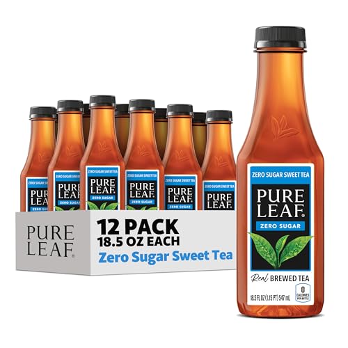 Pure Leaf Iced Tea, Unsweetened Green Tea, 18.5 fl Oz Bottles (Pack of 12)