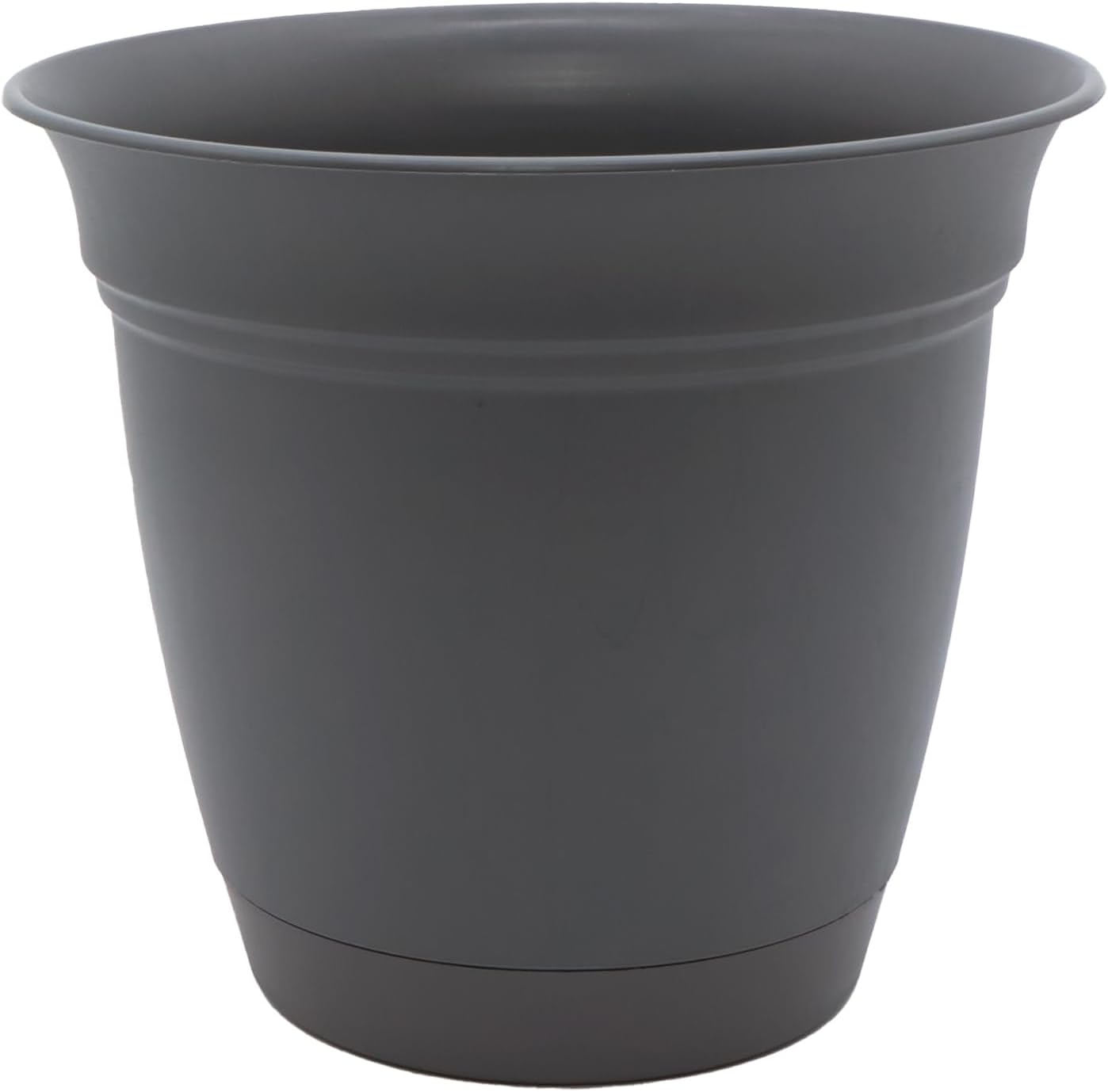The HC Companies Eclipse Round Planter with Saucer - Outdoor & Indoor Plant Pot with Drainage Holes - Lightweight