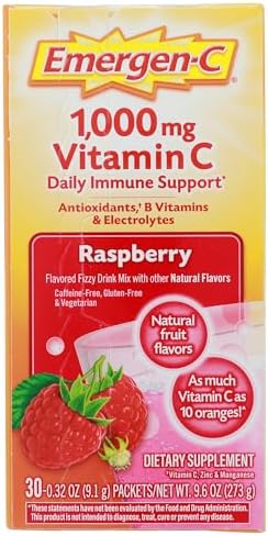Alacer Raspberry Emergen C Box 30 Pack, 0.32 OZ