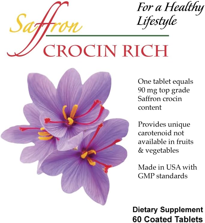 Eye Health Supplement for Vision, Macular & Eye Pressure | Crocin Rich 60CT