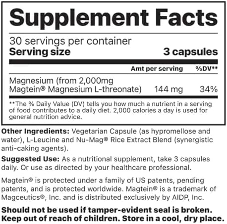 Jigsaw Health Brain Boost | Supports Memory and Cognitive Function | Magnesium L-Threonate | 90 Capsules | 30 Servings