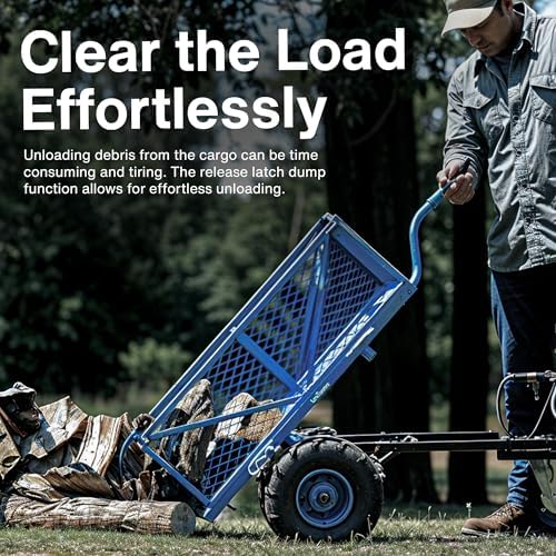 Landworks Utility Service Cart Wheelbarrow Power Wagon, Super Duty Electric 48V DC Li-Ion Battery Powered, 500 lbs Load & 1000+ lbs Hauling Capacity