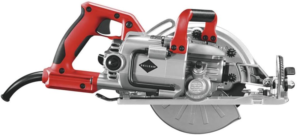 SKILSAW SPT77WML-01 15-Amp 7-1/4-Inch Lightweight Worm Drive Circular Saw, Silver | 11.5 Lb Magnesium Worm-Drive, Dual-Field 15a Motor, 7-1/4 Blade