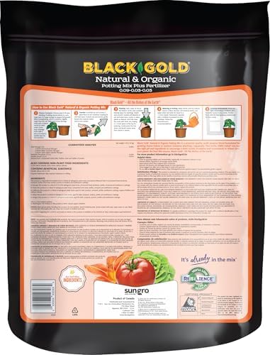 SunGro Horticulture Potting Mix - Natural & Organic, Black Gold - 8qt - Earthworm Castings, Perlite