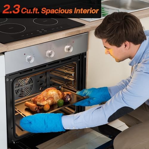 Empava 24" Electric Single Wall Oven with 6 Cooking Functions | Mechanical Knobs Control in Stainless Steel