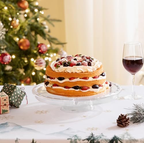 HBlife Cake Stand with Lid (12.2"), Multifunctional Cake Stand with Acrylic Dome, Acrylic 6-in-1 Cake Plate Display Stand with Cover for Baking Gifts, Birthday Kitchen Parties, Weddings