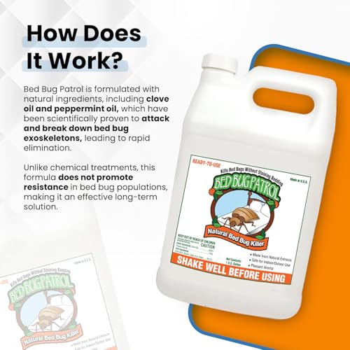 Bed Bug Patrol Bed Bug Spray & Bed Bug Killer for Home, Made in USA - 24 oz | Mattresses, Furniture, Seams, Cracks & Crevices | Targets Adult Bed Bugs, Eggs & Larvae | Plant-Based | Pet & Child Safe