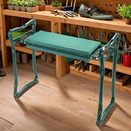 Collections Etc Garden Kneeler and Seat, Green