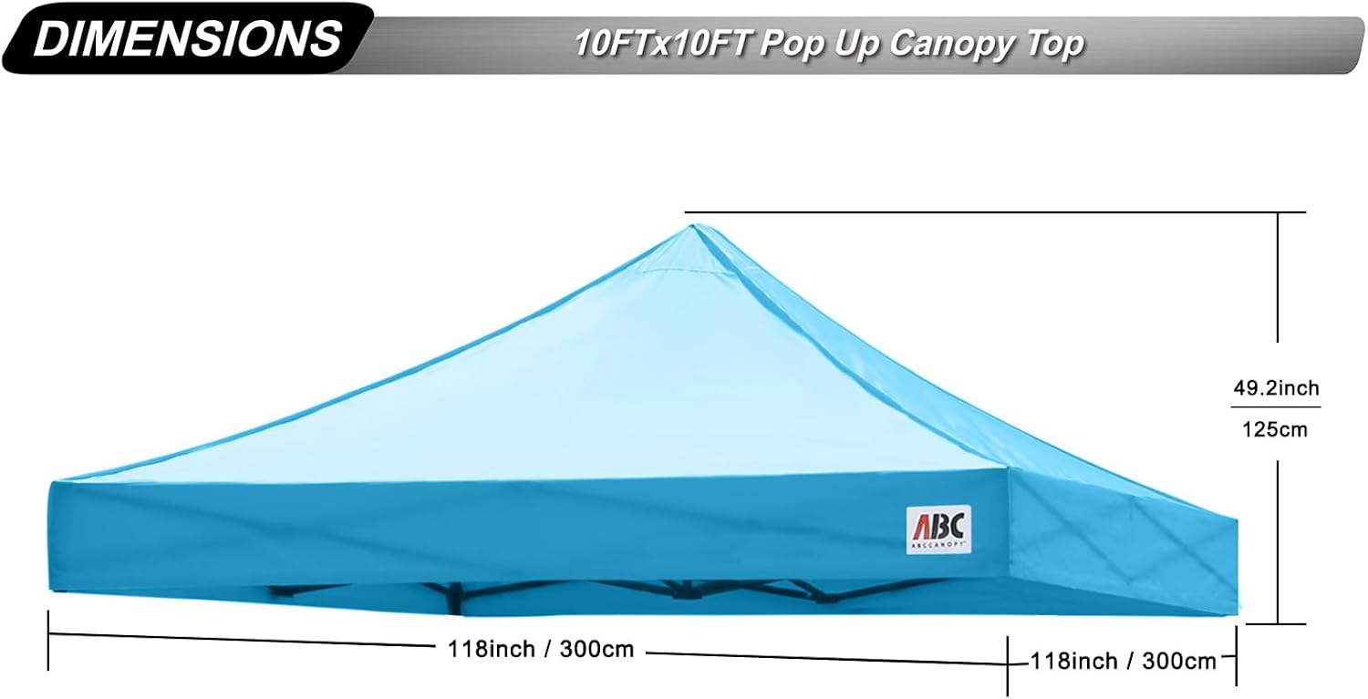 ABCCANOPY Replacement Canopy Top for Pop Up Canopy Tent 10x10 White