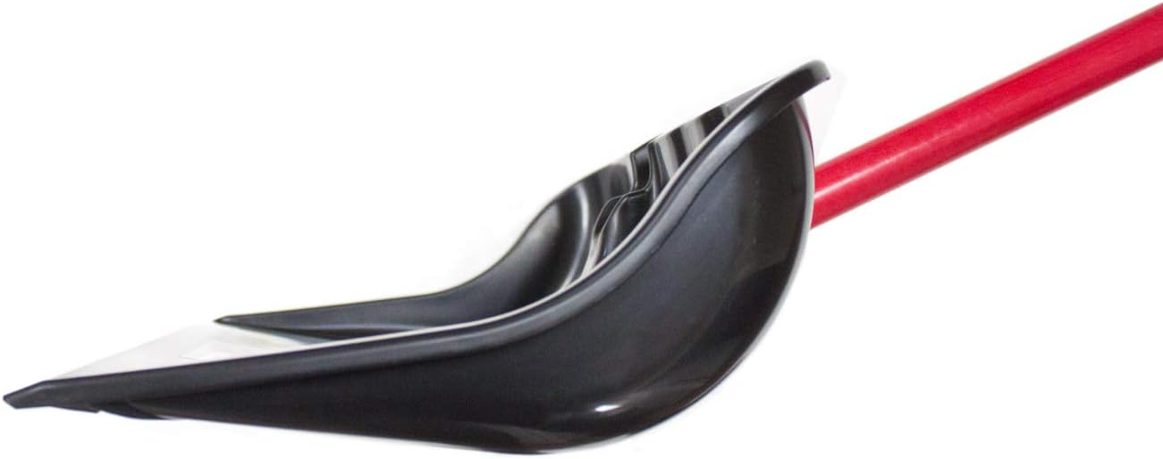22" Combo Snow Shovel Pusher Fiberglass Handle, Made in USA | Top-grade poly, head 12.75"x22"x4.5", 56" length, Wirecutter Best Snow Shovel, D-grip