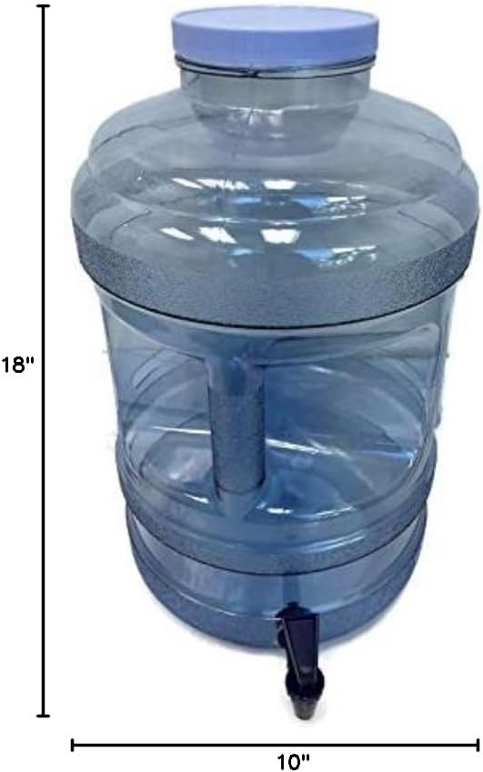 AquaNation BPA Free Water Bottle with Big-Mouth & Dispensing Valve Spigot, 5 Gallon Perfect for Home, Kitchen, Office, Sports Events