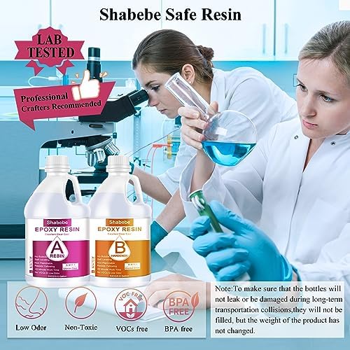 Epoxy Resin, 32OZ Epoxy Resin Crystal Clear, Not-Yellowing No-Bubble, Self Leveling Easy Pour/Mix 1:1 Casting Kit & Coating for DIY Jewelry Making