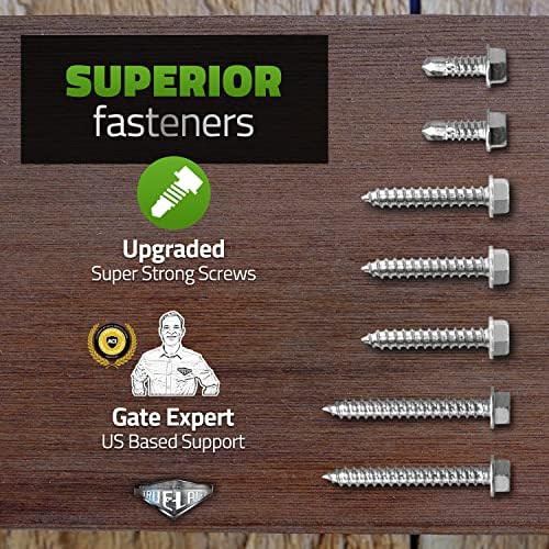 6' Telescopic Gate Brace - Wood Privacy Fence Anti Sag Gate Kit - Gate Hardware Kit for Outdoor Wooden Fence Gates
