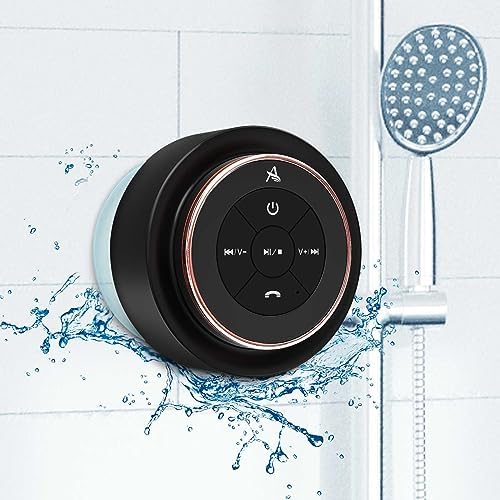 XLEADER, Upgraded, Pro Shower Speaker, Certified IPX7 Waterproof Bluetooth Speaker, with Suction Cup, Silicone Lanyard, 8W Crystal Sound&Rich Bass