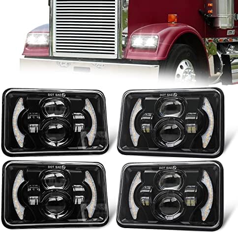 CO LIGHT 2PCS 7x6 5x7 LED Headlights, Angel Eyes Cool Halo, White & Amber DRL with Turn Signal