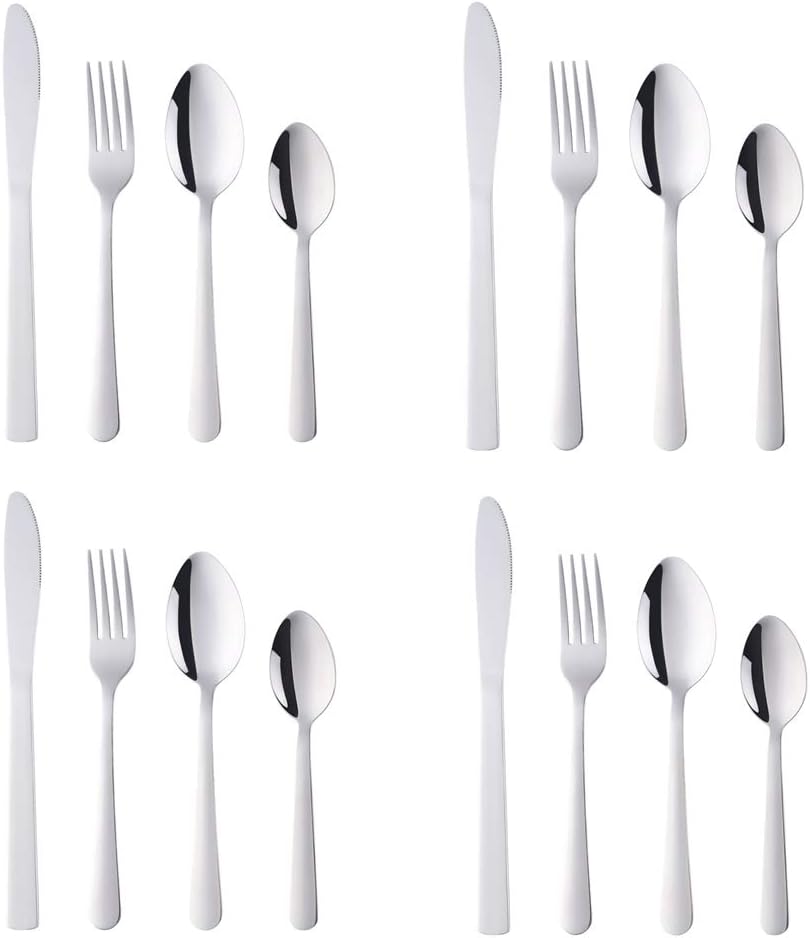 BuyGo Rainbow Silverware Set Flatware Set Stainless Steel Colorful Dinnerware Set 16-Piece Multicolor Cutlery Set, Service for 4