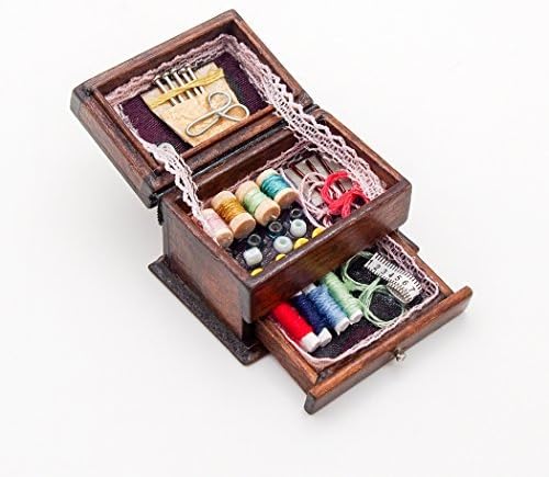 Odoria 1/12 Miniature Sewing Box Kit Dollhouse Decoration Accessories