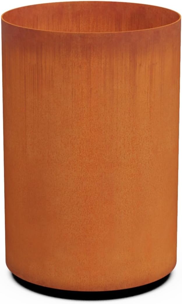 Plantercraft Large Round Planters for Outdoor Plants - 24 Inch Corten Steel Planter for Patio