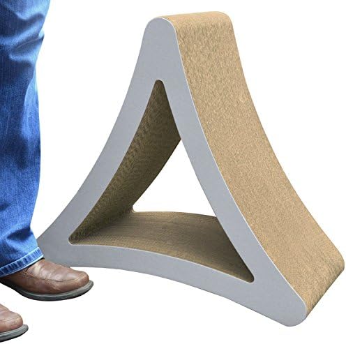 PetFusion 3-Sided Vertical Scratch Play & Perch Cat Scratching Post, 24" x 10.5" x 21.1", Multiple Angle Cat Scratching Pad, 6 Usable Sides