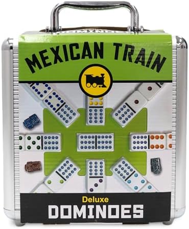 Front Porch Classics | Mexican Train Domino Set in Wooden Collector Box from Front Porch Classics for 2 to 8 Players Ages 8 and Up
