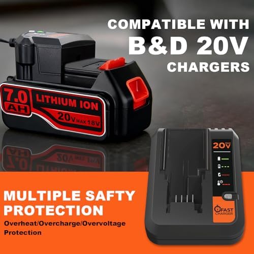 VANTTECH 2Packs 3.8Ah LBXR20 Replacement for Black and Decker 20v Battery