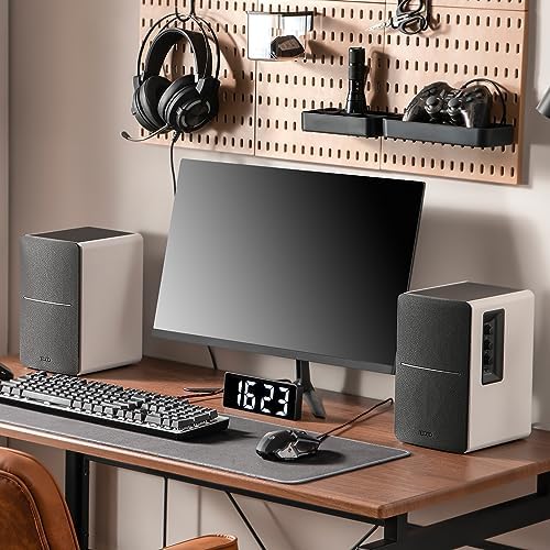 Edifier R1280DB Powered Bluetooth Bookshelf Speakers - Optical Input - Wireless Studio Monitors - 4 Inch Near Field Speaker - 42W RMS - Wood Grain (Black)