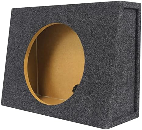 Rockville RSST12 Single 12" Sealed Shallow Car/Truck Subwoofer Enclosure | 0.9 cu.ft., 5/8" MDF, Made in USA, Gold Terminals, 6" Mounting Depth
