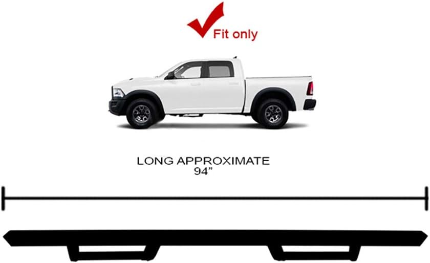 Hoop Drop Step Side Nerf Bars Boards Matte Black 2009-2019 For Ram Crew Cab