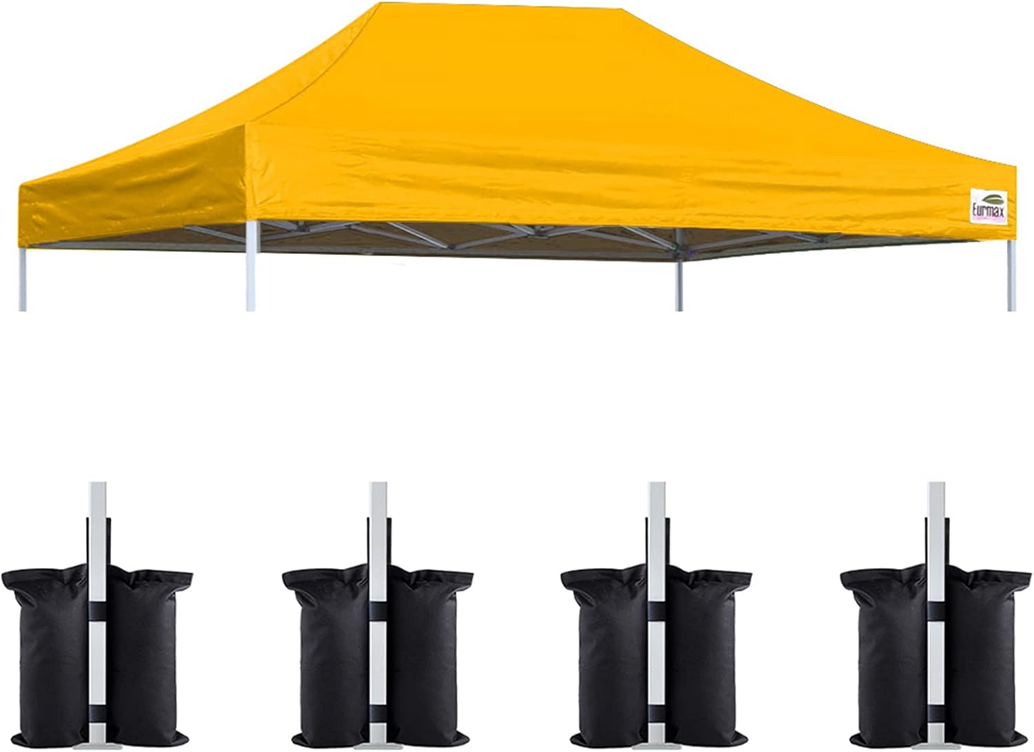 Eurmax USA 10x10 Pop Up Canopy Replacement Top,Universal Instant Canopy Cover ONLY,Heavy Duty UPF 50+ UV Protection,Water & Wind Resistant Tarp,30+ Colors Available,Bonus 4 Sand Bags (White)
