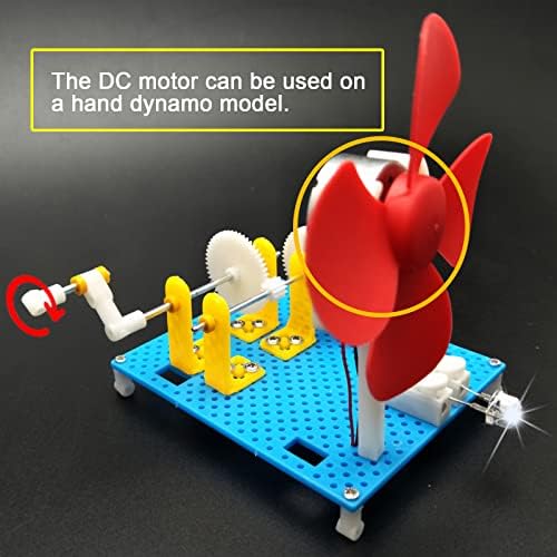 EUDAX Mini Generator Motors 3V-12V DC Motor Electric Motor for DIY Toys Wind Turbine Generator Hand Cranked Power Generator Model (Plastic Motor