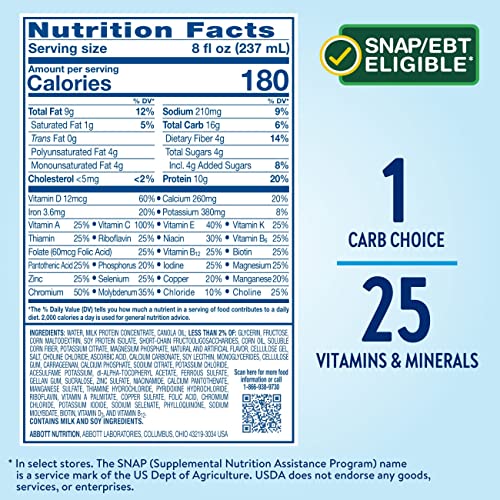 Glucerna Original Nutrition Shake to Support Blood Sugar Management | Diabetes Care Shake, 10g Protein, Ready-to-Drink Meal or Snack Replacement for Adults, 180 Calories, Vanilla, 24 Pack