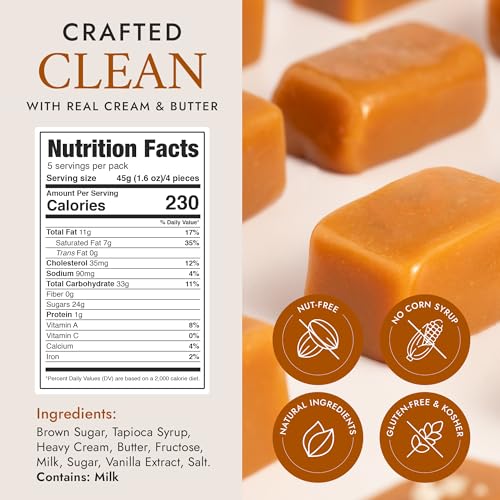 Béquet Classic Caramels - Soft Gourmet Candy - 24oz Resealable Pouch