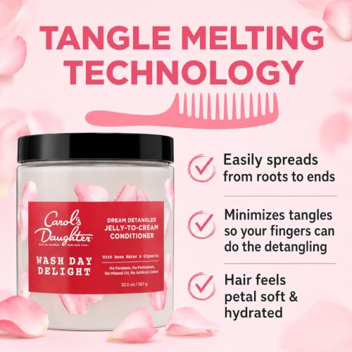 Carol's Daughter Detangling Jelly-to-Cream Conditioner With Glycerin and Rose Water, Moisturizing Conditioner for Curly Hair Paraben Free for Moisture