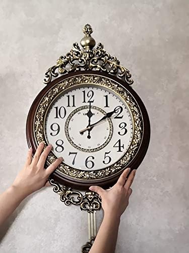 SHISEDECO 29.5" Large Vintage Antique Grandfather Pendulum Wall Clock, Blue