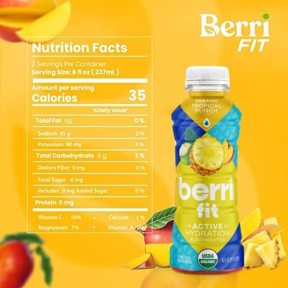 Berri Fit Hydration, 4ct, Organic Dragon Fruit Flavor Natural Sports Drink