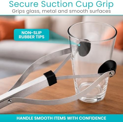Vive Foldable Suction Reacher Grabber Tool for Elderly (1) - 32 Inches Long Reach Grabber Claw - Pick Up Grab Tool - Reachers for Disabled & Seniors