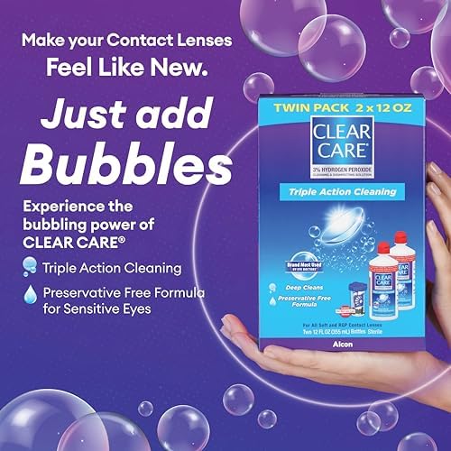 CLEAR CARE Cleaning & Disinfecting Contact Lens Solution, 12 Fl Oz, 2 Pack