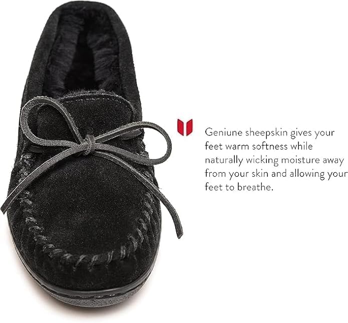 Minnetonka Men's Sheepskin Hardsole Slipper