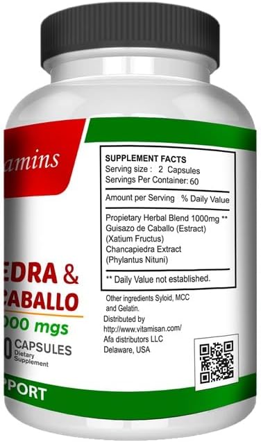 Guisazo de Caballo and Chancapiedra by Life Naturals 120 caps chanca Piedra Pure